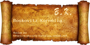 Boskovitz Kornélia névjegykártya